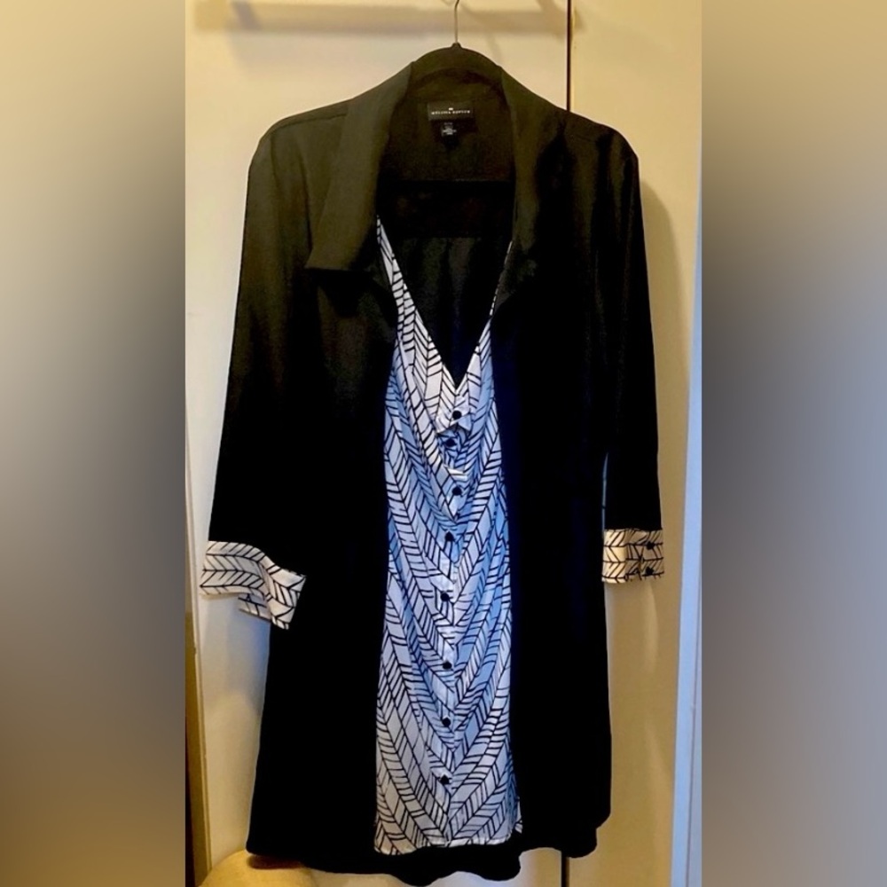 MELISSA NEPTON Black Dress with White Pattern